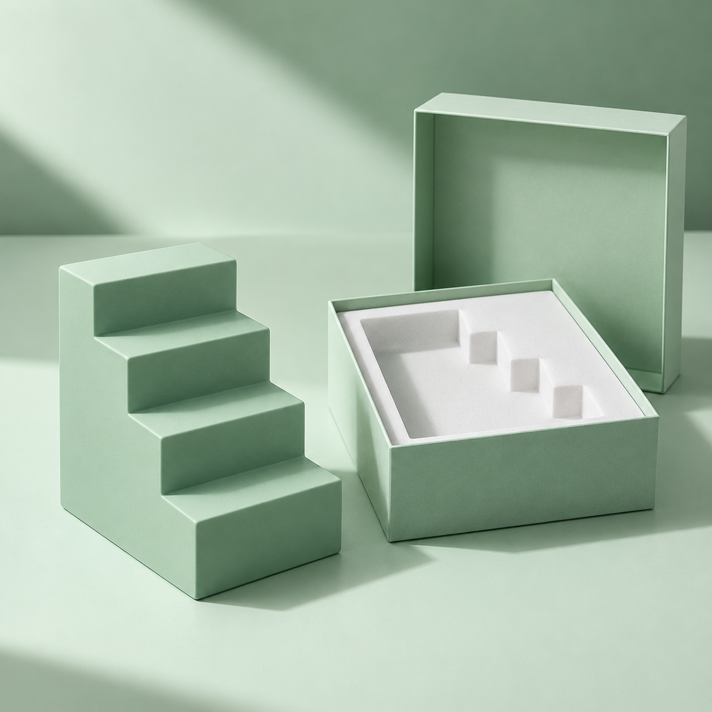 Mint Steps Green Geometric Stair Sculpture