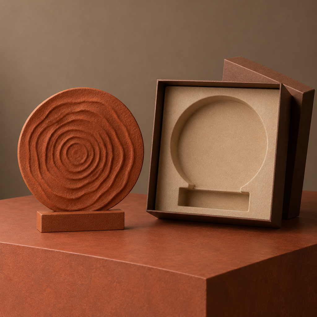 Terra Ripple Rust Round Relief Sculpture