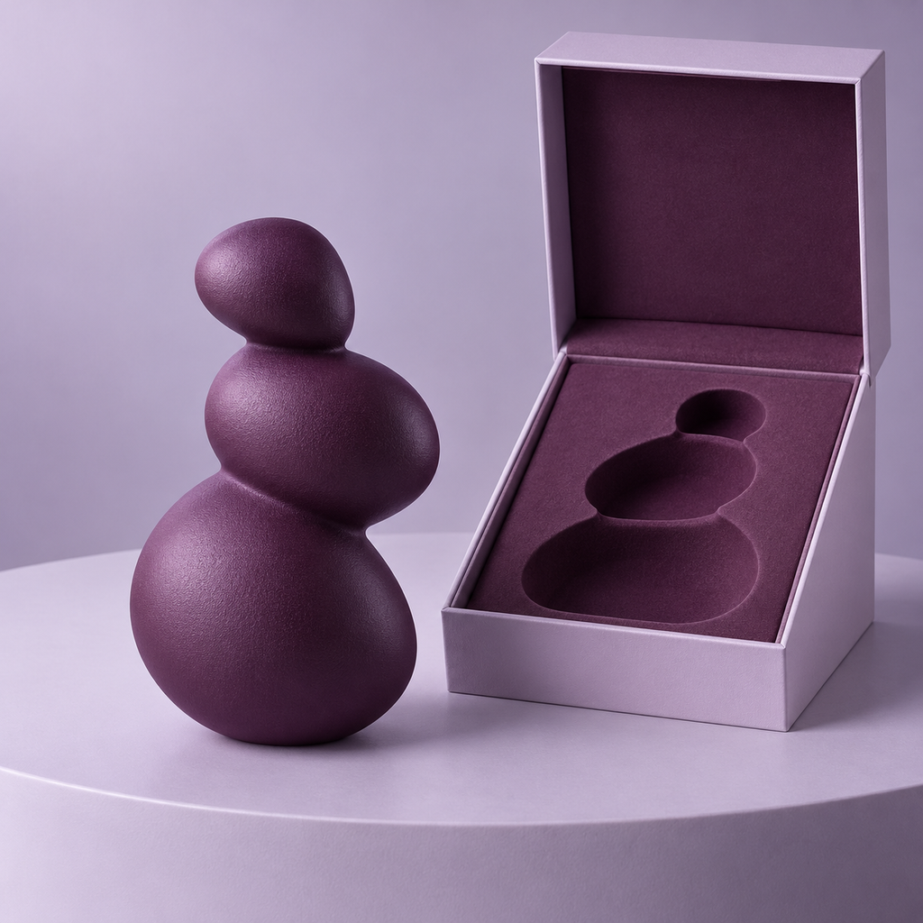 Plum Pebble Purple Stacked-Form Sculpture