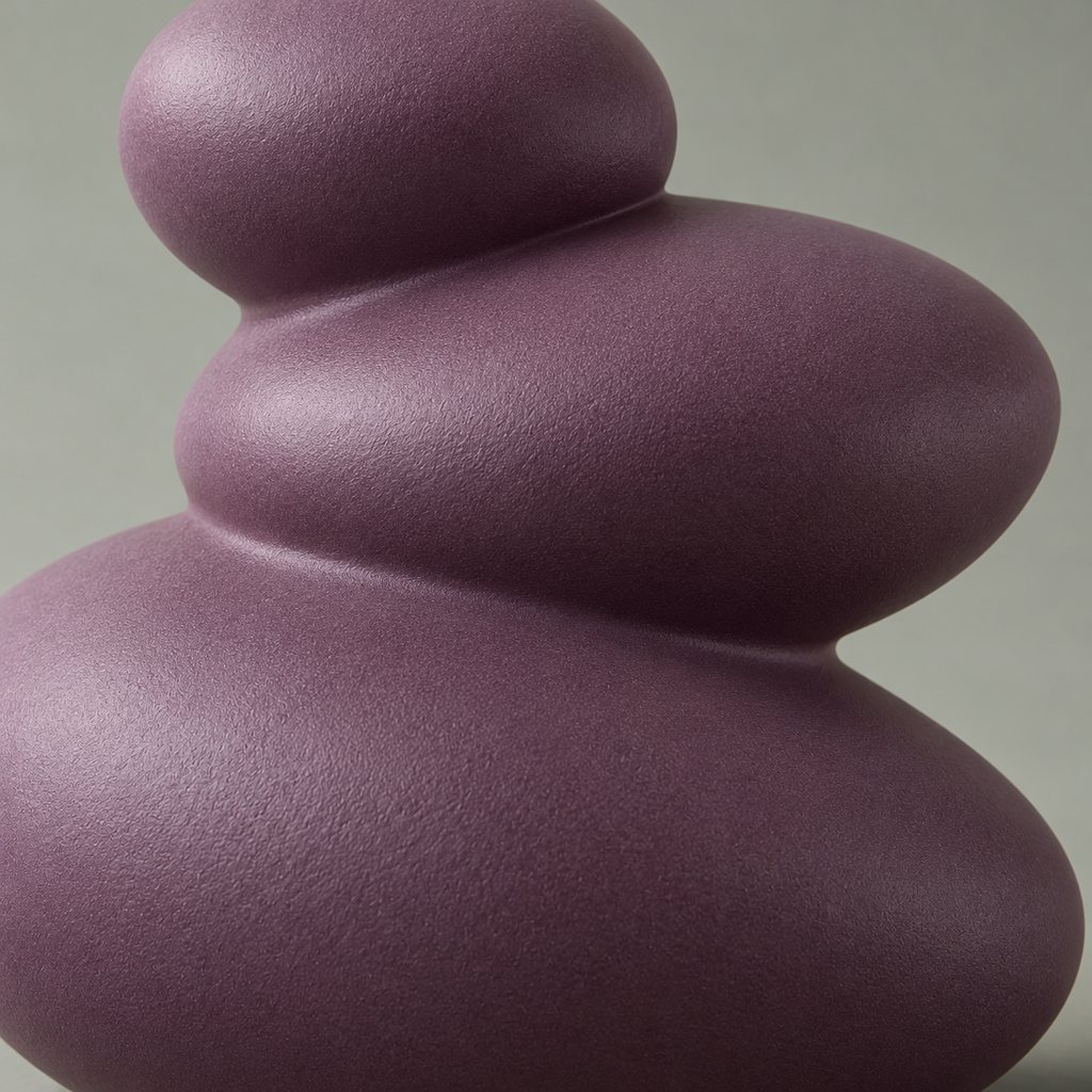 Plum Pebble Purple Stacked-Form Sculpture