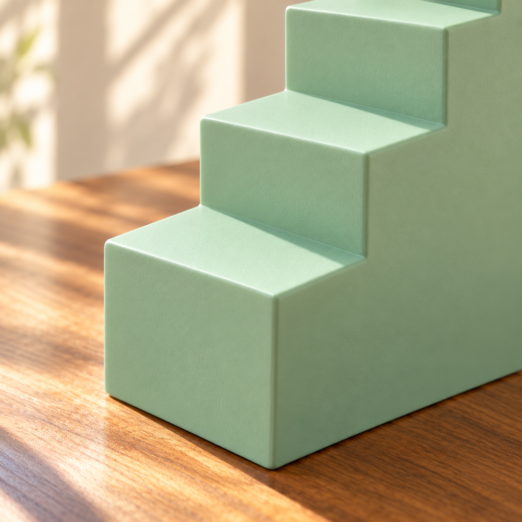 Mint Steps Green Geometric Stair Sculpture