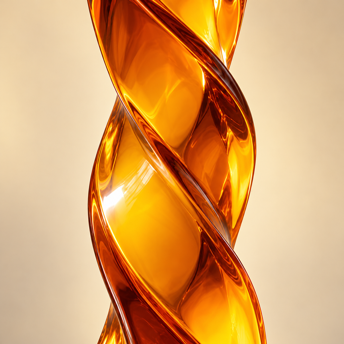 Amber Twist Golden-Tone Twisted Column Sculpture