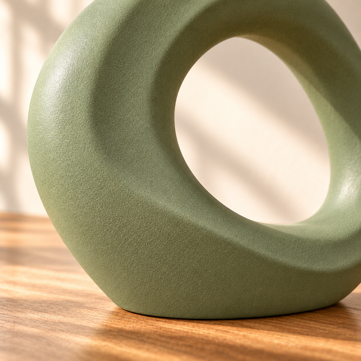 Sage Loop Green Open-Ring Sculpture