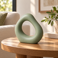 Sage Loop Green Open-Ring Sculpture