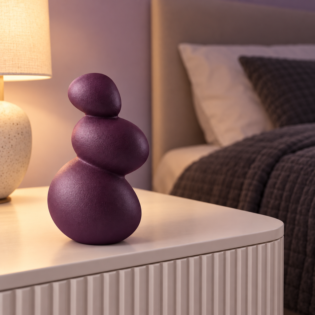 Plum Pebble Purple Stacked-Form Sculpture