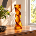Amber Twist Golden-Tone Twisted Column Sculpture